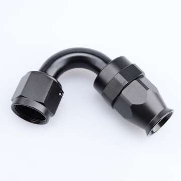 AC PERFORMANCE -6 AN 120 Degree PTFE Swivel Hose End Fitting Aluminum Black for Teflon Fuel Line