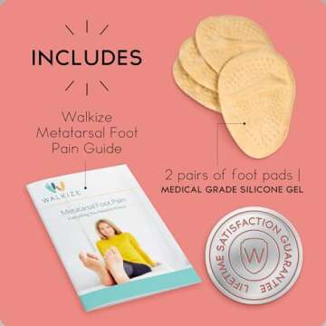 Metatarsal Pads Women | Heel Inserts for Women | Ball of Foot Cushions (2 Pairs Foot Pads) All Day Pain Relief and Comfort One Size Fits Shoe Inserts for Women (Beige)