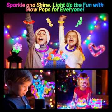 Party Spot! 24 Pack Light up Pop Tubes, Glow In The Dark Party Supplies, Glow Sticks Toddler Sensory Toys, Back to School Supplies, Back to School Gifts, Birthday Party favors Stocking Stuffers Birthday Party Return Gifts