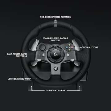 Logitech G920 Driving Force Racing Wheel and Pedals, Force Feedback + Logitech G Driving Force Shifter - Xbox Series X|S, Xbox One and PC, Mac - Black