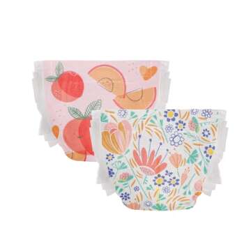 The Honest Company Clean Conscious Diapers | Plant-Based, Sustainable | Just Peachy + Flower Power | Super Club Box, Size 4 (22-37 lbs), 120 Count