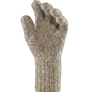 Mid Weight Ragg Gloves for Men - Large Brown Tweed