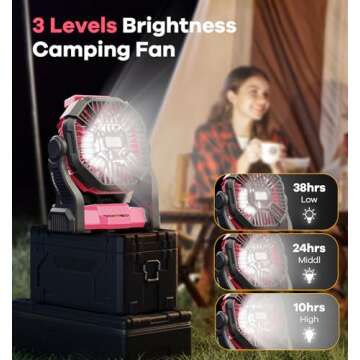 DOWILLDO Camping Fan with LED Lantern - Outdoor Essential