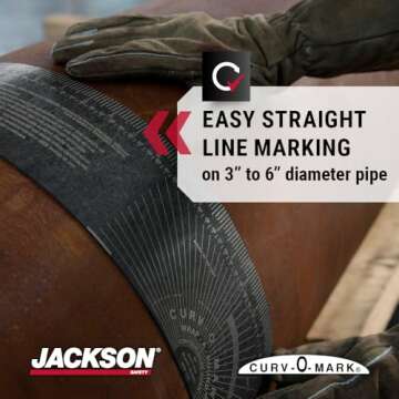 Jackson Safety Pipe Measuring Tool - Wrap-A-Round Tape Pipe Fitting Tool (Multiple Sizes and Heat Ratings)