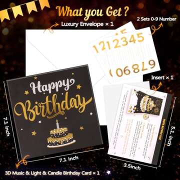 Pop-Up Birthday Card with Light & Music - INPHER