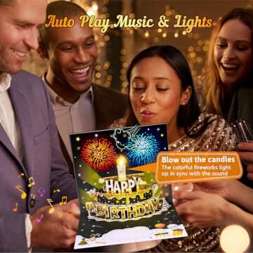 Pop-Up Birthday Card with Light & Music - INPHER