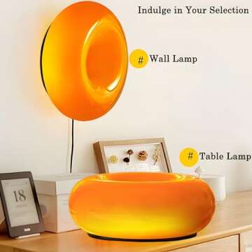 MIXL- Creative Design Donut Atmosphere Lamp, Plug- in Control Use Wall Light Or Table Lamp, Modern Orange Wall Lamp Desk Light for Corridor, Bedsided Or Warm Decoration