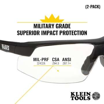 Klein Tools 60171 Safety Glasses, 2-Pack - Scratch Resistant, Anti-Fog, Clear Lens