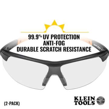 Klein Tools Safety Glasses, Anti-Fog, 2-Pack