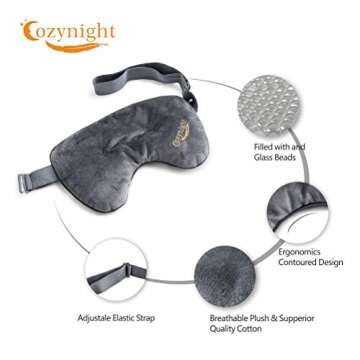 Cozynight Weighted Sleep Mask-Sleep Eye Masks for Sleeping-Eye Cover That Blocks Out Light to Help Relaxation and Night Sleep-Comfortable Blackout Sleeping Mask 0.8 lbs