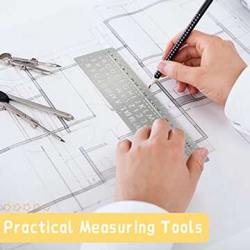 Metal Stencil & Ruler Set for DIY Crafting