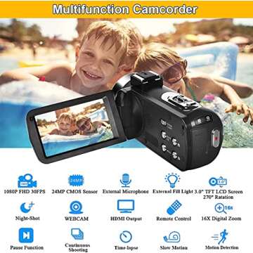 Full HD 1080P Video Camera Camcorder for Great Shots