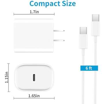 Fast Charging USB C Wall Charger for iPhone 16 - 2 Pack