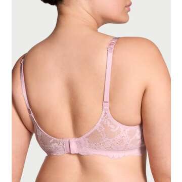 Victoria's Secret Fashion Show '24 Women's Twinkle Strap Lace Classic-Coverage Demi Bra, Chalk Rose, 32D