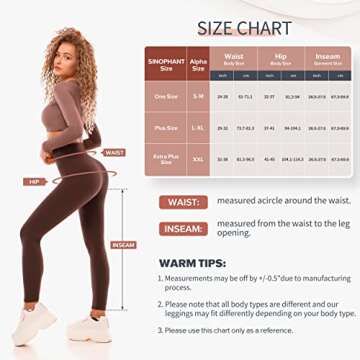 SINOPHANT High Waisted Leggings with Pockets Women, Buttery Soft Elastic Tummy Control Stretchy Yoga Pants Black,L-XL