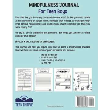 Mindfulness Journal For Teen Boys: A mindfulness Gift For Teen Boys - Gratitude journal and Planner With Prompts (Mental Health & Wellness Books For Teens)