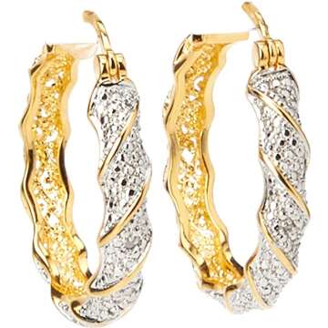 Bronze Diamond Twisted Earrings