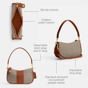 Coach The Coach Originals Mini Signature Jacquard Swinger, Cocoa Burnished Amber