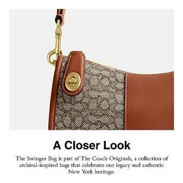 Coach The Coach Originals Mini Signature Jacquard Swinger, Cocoa Burnished Amber