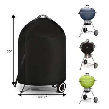 iCOVER Grill Cover for Weber 22 Inch Charcoal Kettle- Heavy Duty Waterproof BBQ Cover for Weber Char-Broil 22 Inch Charcoal Kettle Grills