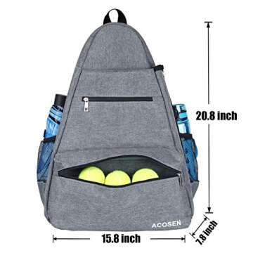 ACOSEN Tennis Bag Tennis Backpack - Large Tennis Bags for Women and Men to Hold Tennis Racket,Pickleball Paddles, Badminton Racquet, Squash Racquet,Balls and Other Accessories