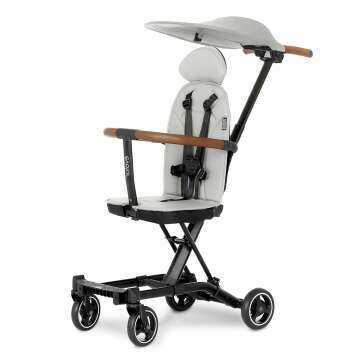 Evolur Cruise Rider Stroller - Lightweight Canopy Umbrella Stroller in Koala Gray