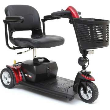 Pride Go-Go Sport 3 Wheel Mobility Scooter - Motorized Electric Medical Carts for Seniors, Handicapped, or Disabled Adults