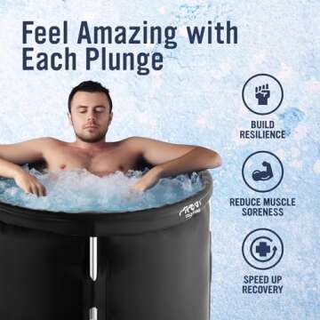 Collapsible Cold Plunge Tub for Athletes - Portable Non-Inflatable Ice Bath Barrel for Cold Water Therapy & Recovery at Home