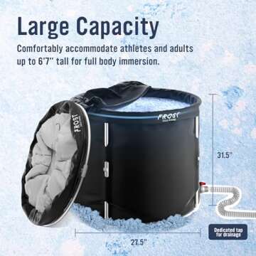 Collapsible Cold Plunge Tub for Athletes - Portable Non-Inflatable Ice Bath Barrel for Cold Water Therapy & Recovery at Home