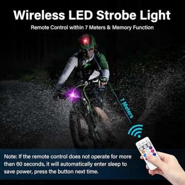 Amiline Wireless LED Lights for Car 4PCS with Remote Control, Wireless LED Strobe Lights 8 Colors USB Charge IP65 Waterproof Anti-Collision for Car Motorcycle Drone RC Aircraft Bike, Black