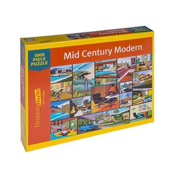 Mid Century Modern Jigsaw Puzzle - 1000 Piece - Adult Jigsaw Puzzle Celebrating Modern Vintage Décor & Modern Art by Hennessy Puzzles - Original Artwork - Made in The USA from Recycled Materials