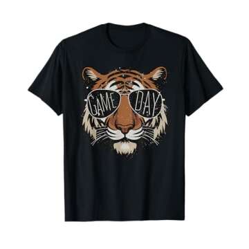 Touchdown American Football Game Day Thanksgiving Tiger Cool T-Shirt