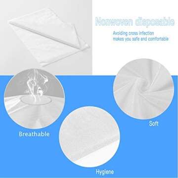 50 PCS 31" X 79"Thick Soft Massage Table Sheets Sets Disposable SPA Bed Sheets Non Woven Fabric Lash Bed Cover (White)