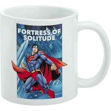 GRAPHICS & MORE Superman Fortress of Solitude Ceramic Coffee Mug, Novelty Gift Mugs for Coffee, Tea and Hot Drinks, 11oz, White