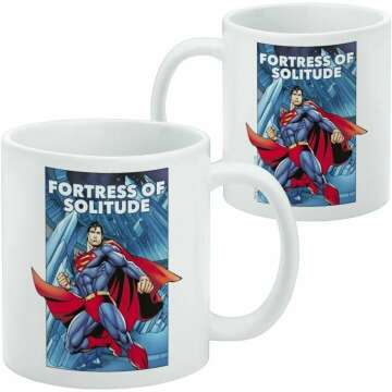 GRAPHICS & MORE Superman Fortress of Solitude Ceramic Coffee Mug, Novelty Gift Mugs for Coffee, Tea and Hot Drinks, 11oz, White