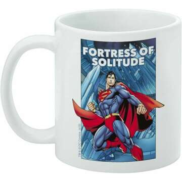 GRAPHICS & MORE Superman Fortress of Solitude Ceramic Coffee Mug, Novelty Gift Mugs for Coffee, Tea and Hot Drinks, 11oz, White