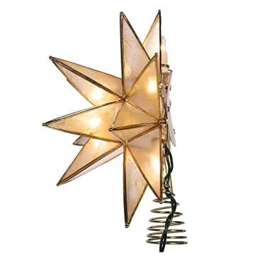 Kurt Adler UL3135 Gold Sputnik Capiz Treetop