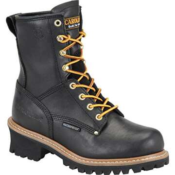 Carolina Boots: Women's Waterproof Black Logger Boots 420