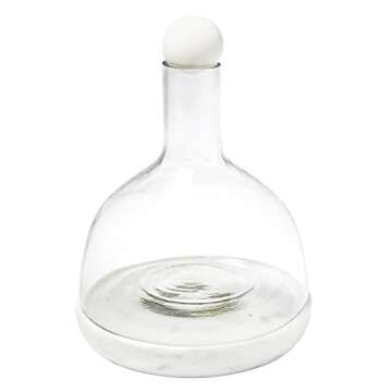 Santa Barbara Design Studio Table Sugar Marble and Glass Wine Carafe, 42-Ounce, White