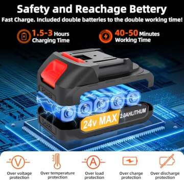 Mini Chainsaw Cordless,6 Inch Portable Electric Handheld Chain Saw with 2 Pack 2000mAh Rechargeable Batteries,Electric Hand Saw for for Wood Cutting Tree Trimming DIY Projects Gardening Camping,Orange