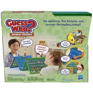 Hasbro Gaming Guess Who? Animal Friends Game | 2 Double-Sided Animal Sheets | 2-Player Board Games for Kids | Back to School Gifts | Ages 6+ (Amazon Exclusive)