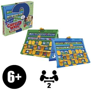 Hasbro Gaming Guess Who? Animal Friends Game | 2 Double-Sided Animal Sheets | 2-Player Board Games for Kids | Back to School Gifts | Ages 6+ (Amazon Exclusive)