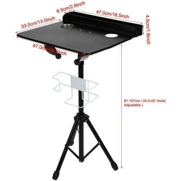 Adjustable Tattoo Workstation with Holder and Tray