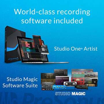 PreSonus AudioBox 96 25th Anniversary Studio Ultimate Bundle Complete Recording Kit with Studio One Artist DAW Software