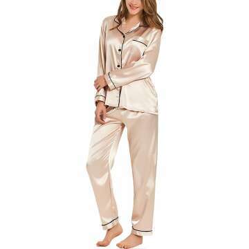 Silk Satin Pajamas Set for Women - SWOMOG Loungewear