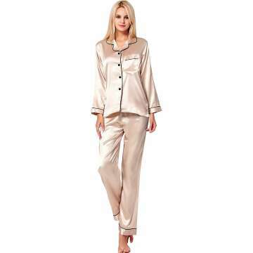 Silk Satin Pajamas Set for Women - SWOMOG Loungewear