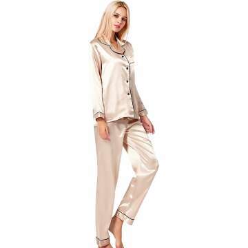 Silk Satin Pajamas Set for Women - SWOMOG Loungewear