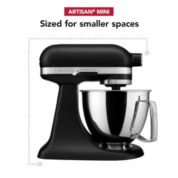 KitchenAid Artisan Mini 3.5 Quart Tilt-Head Stand Mixer - KSM3316X - Black Matte