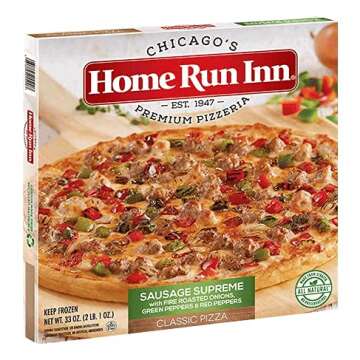 Gourmet Kitchn Home Run Inn Sausage Supreme Classic Pizza, Pack of 5, Family Size (33 oz Each) - Frozen Classic Pizza Dough, Chicago Style - All Natural Ingredients 5 total pizzas, 1.68 Pound