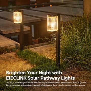 ELECLINK Solar Pathway Lights Outdoor, 6 Pack Upgraded Outdoor Solar Lights for Outside Super Bright Up to 12Hrs, IP65 Waterproof Solar Garden Lights for Yard Landscape Path Walkway Decoration